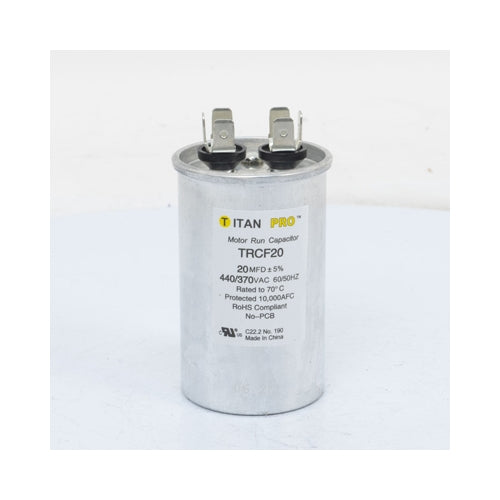 Titan Pro TRCF20, 20uF @ 440/370V AC, Motor Run Capacitor (MRC440V20)