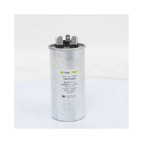 Titan Pro TRCFD355, 35uF+5uF 440/370V AC, Motor Run Capacitor (MRRC440V5/35)