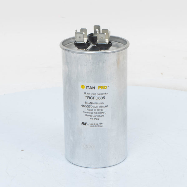 Titan Pro TRCFD605, 60uF+5uF 440/370V AC, Motor Run Capacitor (MRRC440V5/60)