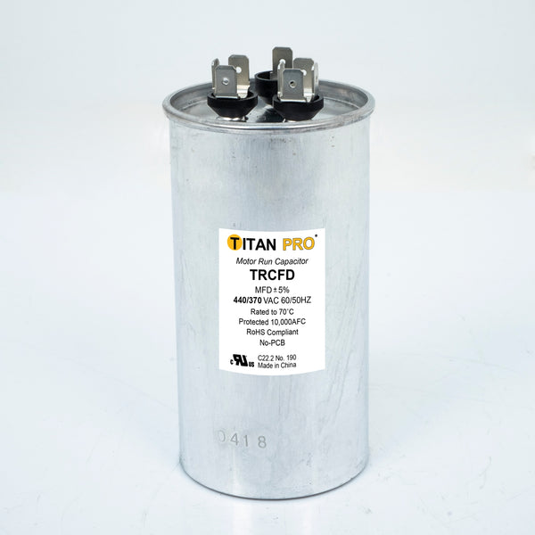 Titan Pro TRCFD555, 55uF+5uF 440/370V AC, Motor Run Capacitor (MRRC440V5/55)