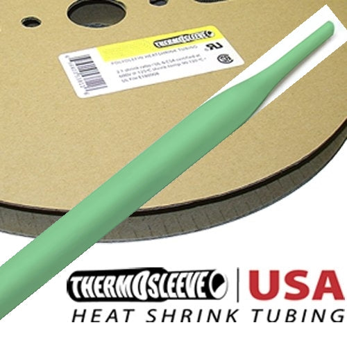 Thermosleeve HST18G100 100' Roll Polyolefin 1/8" GREEN 2:1 Heat Shrink Tubing