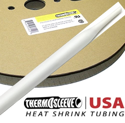 Thermosleeve HST332W100 100' Roll Polyolefin 3/32" WHITE 2:1 Heat Shrink Tubing