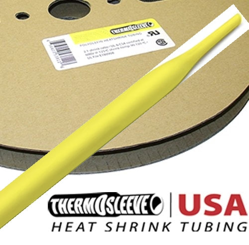 Thermosleeve HST14Y100 100' Roll Polyolefin 1/4" YELLOW 2:1 Heat Shrink Tubing