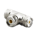 UHF-7623, Pan Pacific UHF Female to Female to Female (Jack-Jack-Jack) T Adapter