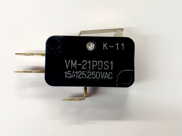 VM-21PDS1, Mulon SPDT-N/O, OFF-(ON) Short Lever micro switch 15A @ 125V/250VAC