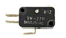 Mulon VM-23PI, SPDT ON-(ON) Push Button Pin Plunger micro switch 5A @ 250V AC