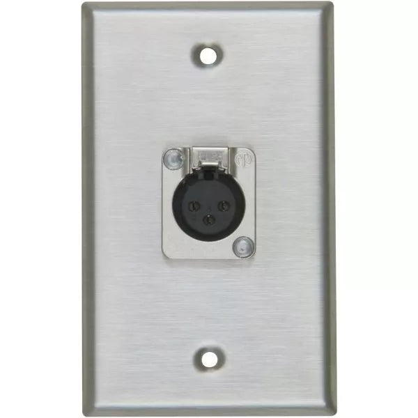 ProCo WP1004 Single-Gang Stainless Wall Plate with Single XLR Female Connector