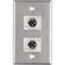 ProCo WP1008 Single-Gang Stainless Wall Plate with 2 Male XLR Connectors