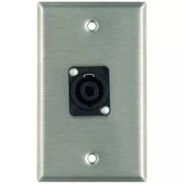 ProCo WP1009 Single-Gang Stainless Wall Plate with 1 Speakon NL4MP Connector