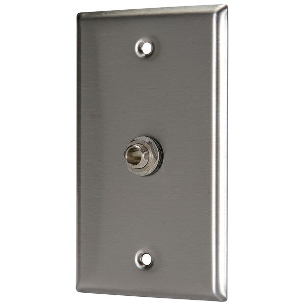 ProCo WP1017 Single-Gang Stainless Wall Plate with 1 TRS (1/4") Connector