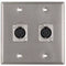 ProCo WP2034 2-Gang Stainless Wall Plate with 2 Female XLR Connectors