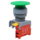 MUPBSW-22NC-Green, MVO 22mm Push Button - (NC) - 40mm Mushroom Head - Green