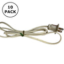 XS130-WHITE-10PK, 6 Foot White AC Cords AC Male Plug to Bare Ends ~ 10 Pack