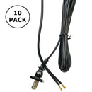 XS130-T-BLACK-10PK, 6 Foot Black AC Cords for 0.110" Box Fan Terminals ~ 10 Pack