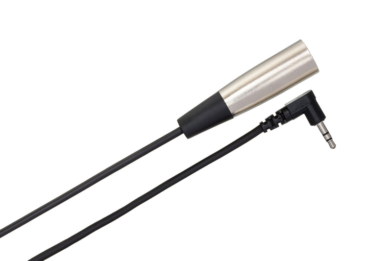 XVM-105M, Hosa Camcorder Microphone Cable, Right-angle 3.5 mm TRS to XLR3M, 5 ft