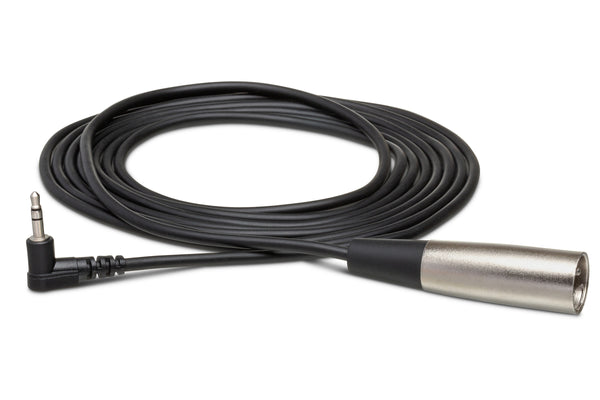 XVM-105M, Hosa Camcorder Microphone Cable, Right-angle 3.5 mm TRS to XLR3M, 5 ft