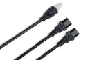YIE-406, Hosa Power Y Cable, Dual IEC C13 to NEMA 5-15P, 1.5 ft