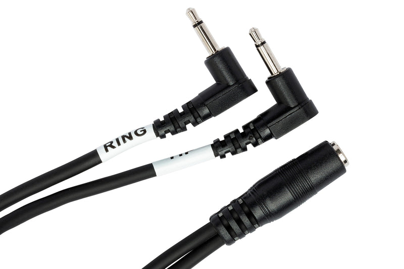 YMM-492, Hosa Air Travel Headphone Adapter, Dual 3.5 mm TS to 3.5 mm TRSF