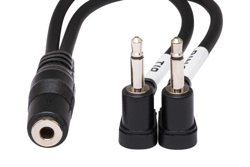 YMM-492, Hosa Air Travel Headphone Adapter, Dual 3.5 mm TS to 3.5 mm TRSF