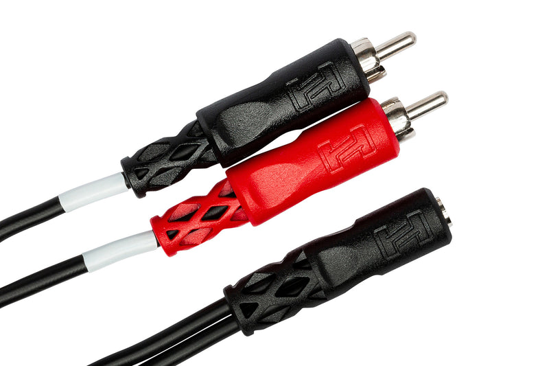 YMR-197, Hosa Stereo Breakout, 3.5 mm TRSF to Dual RCA