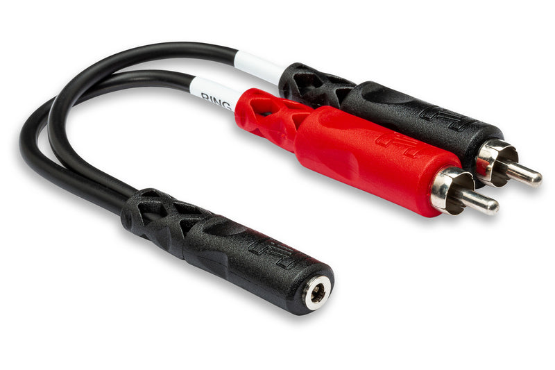 YMR-197, Hosa Stereo Breakout, 3.5 mm TRSF to Dual RCA