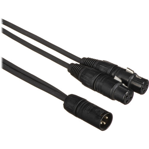 ProCo YMXM2XF-1 - 1-XLR Male to 2-XLR Female Y-Cable, 12" Length