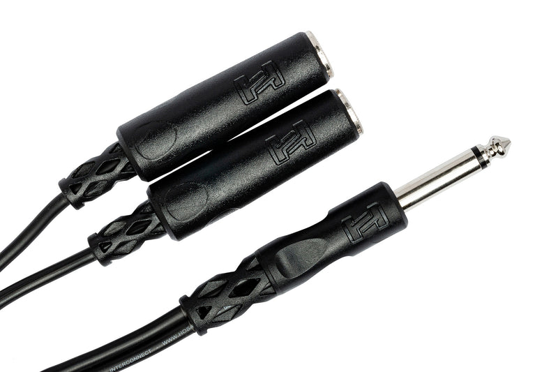 YPP-111, Hosa Y Cable, 1/4 in TS to Dual 1/4 in TSF