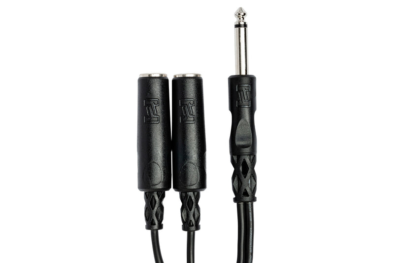 YPP-111, Hosa Y Cable, 1/4 in TS to Dual 1/4 in TSF