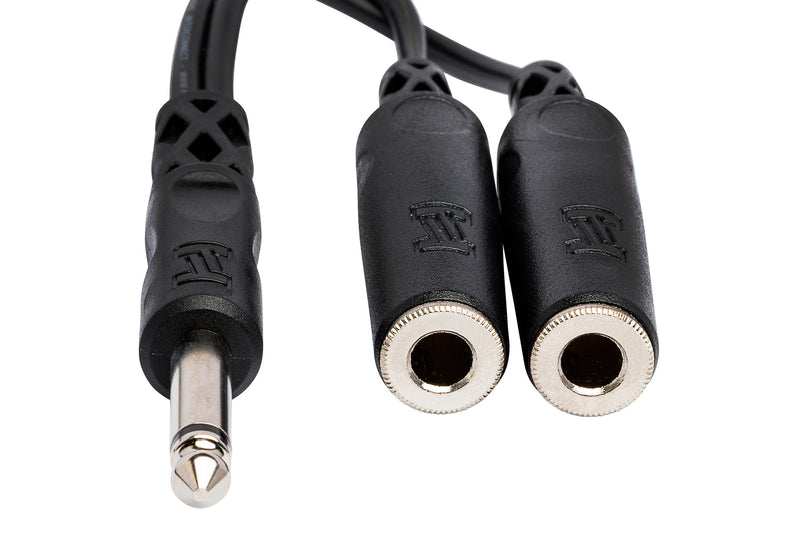 YPP-111, Hosa Y Cable, 1/4 in TS to Dual 1/4 in TSF