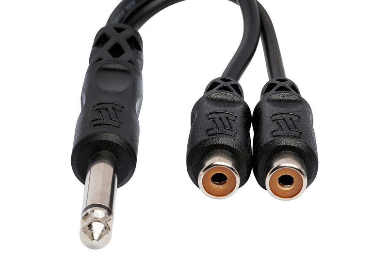 YPR-103, Hosa Y Cable, 1/4 in TS to Dual RCAF