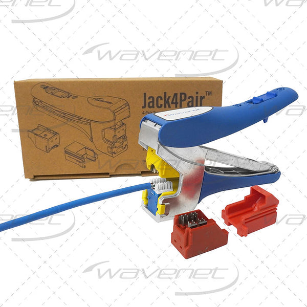 TOOL-JACK4PAIR, Wavenet  terminate 90 & 180-Degree style keystone jacks 8 times faster
