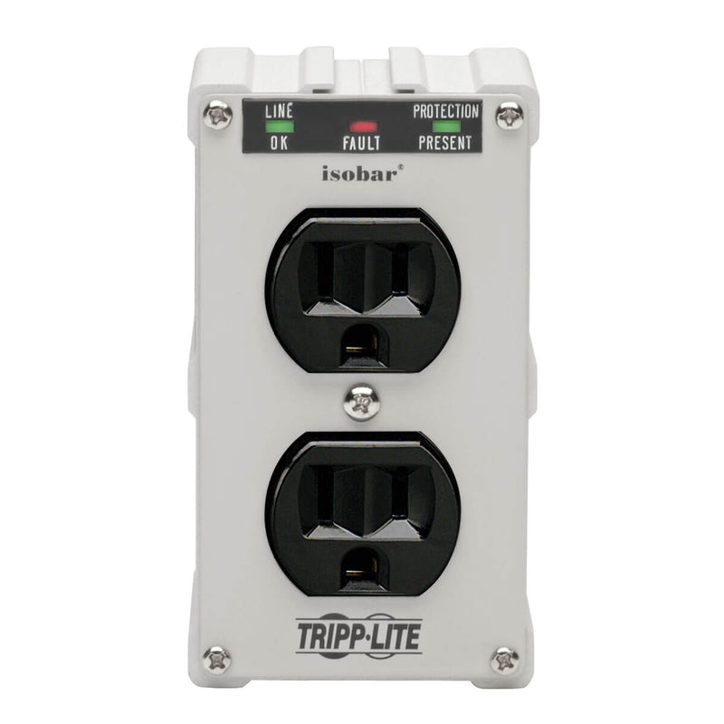 Isoblok2-0 Tripp Lite - Isobar 2-Outlet Surge Protector, Direct Plug-In, 1410 Joules, Diagnostic LEDs, Metal Housing