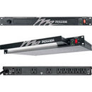PDLT-815RVA, Middle Designer Inspired Rack Light with 15 Amp Power Distribution Finish: Black Brushed and Anodized