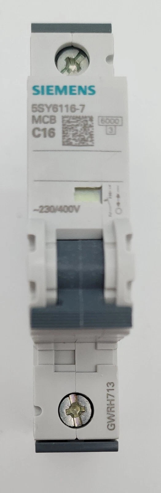 5SY6116-7, Siemens 5SY6116-7 Miniature Circuit Breaker,16A,230/400V,1 Pole,C Curve,DIN Rail Mount