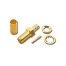 SMA-2705, SMA Female 3 Piece Crimp Rear Mount Bulkhead Jack for RG-58/U Coax