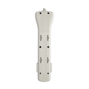 SUPER7 Tripp Lite - 7-Outlet Surge Protector, 7 ft. Cord with Right-Angle Plug, 2160 Joules, Diagnostic LEDs, Light Gray Housing