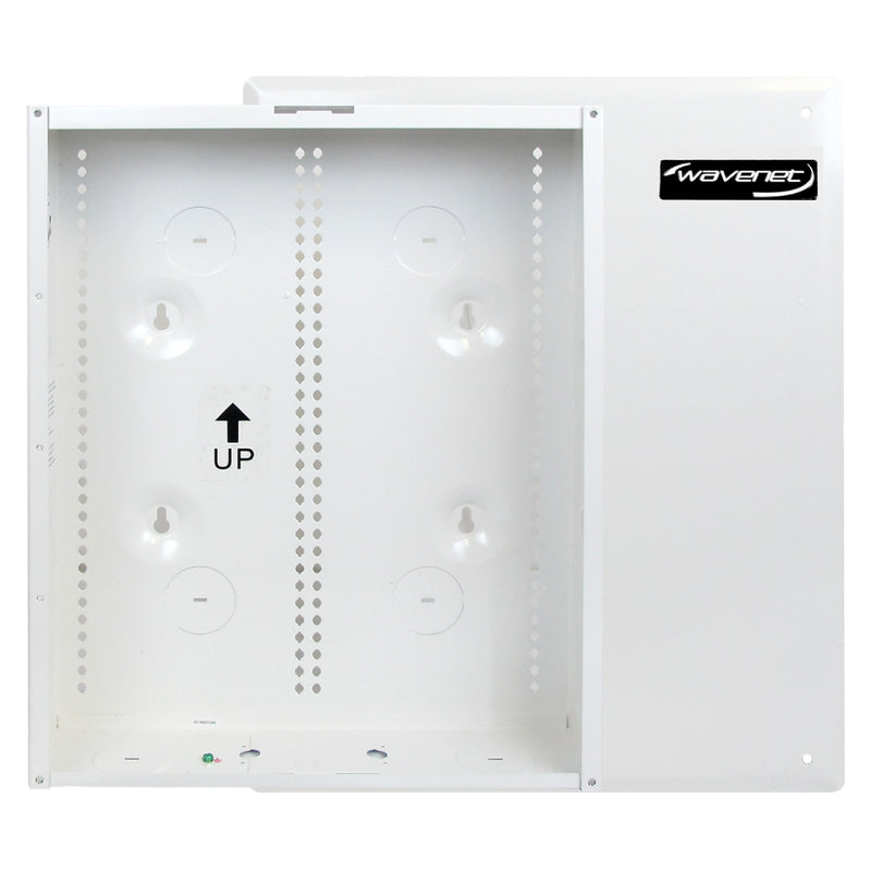 WHWS1803 Wavenet - 18 Inch Structured Wiring Data Enclosure with hinged Door and lock for Home Low Voltage Wiring, Fully Metal – White