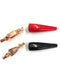 Set of 2 Mueller BU-50C 20A Copper Needle Clips, Red & Black Insulators 010010
