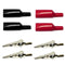 Set of 4 BU-60S Mueller Steel Alligator Clips w/ 2 Red & Black Insulators 010014