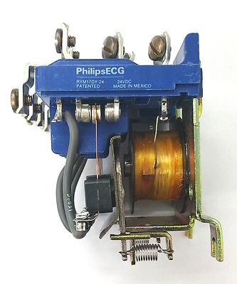 Philips ECG RLY1763 RYM17D-24 24 Volt DC Coil 25 Amp 4PDT Power Relay - MarVac Electronics