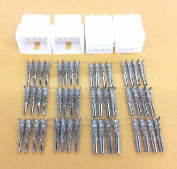 2 Pairs of 12 Circuit Molex 0.093" Male and Female Connectors with Pins - MarVac Electronics