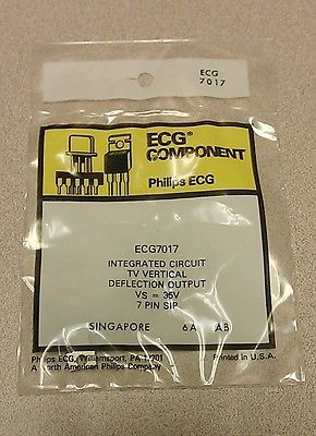 ECG7017 TV Vertical Deflection Output Integrated Circuit 7 Pin SIP - MarVac Electronics