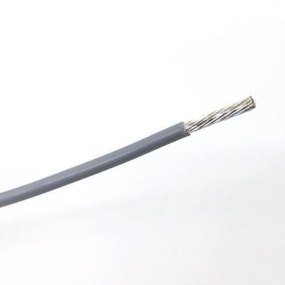 10' 16AWG GREY Hi Temp PTFE Insulated Silver Plated 600 Volt Hook-Up Wire - MarVac Electronics