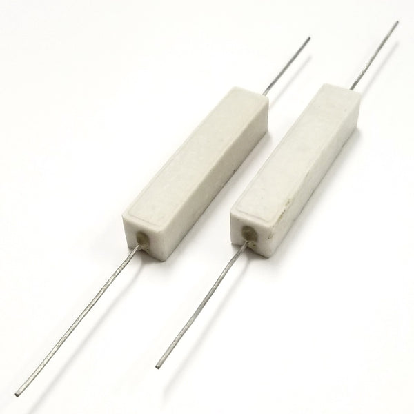 Lot of 2, 2 Ohm 10 Watt Wirewound Ceramic Power Resistors 10W (10W2D0)