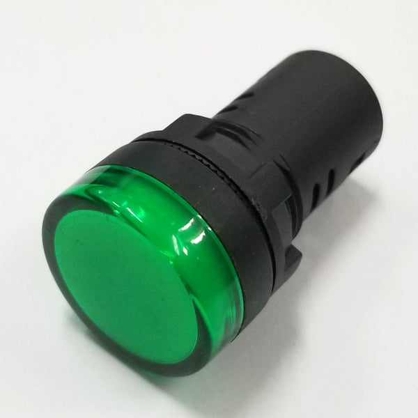 11-2638, Philmore GREEN 1" Inch Round Flat Top LED Indicator Lamp 12-14 Volts DC