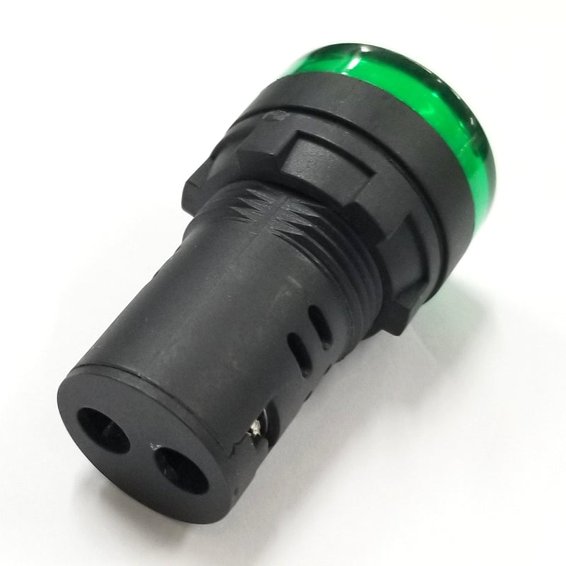11-2638, Philmore GREEN 1" Inch Round Flat Top LED Indicator Lamp 12-14 Volts DC