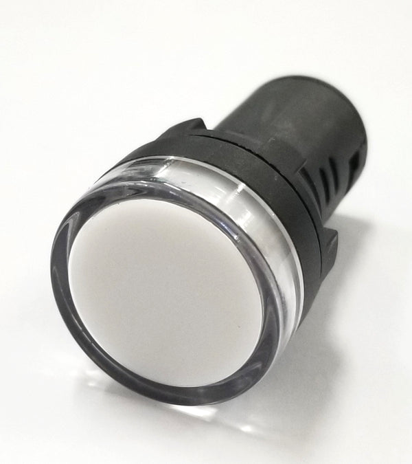 11-2634, Philmore WHITE 1" Inch Round Flat Top LED Indicator Lamp 12-14 Volts DC
