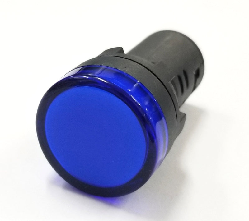 Philmore 11-2659 BLUE 1" Inch Round Flat Top LED Indicator Lamp 28 Volts DC, 22mm Mounting Hole