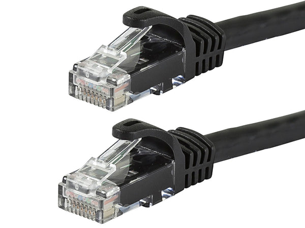 6 Inch BLACK CAT6 Ethernet Patch Cable with Snagless Flexboot Ends MV11216