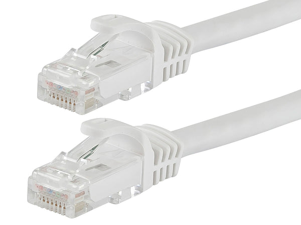 1 Foot WHITE CAT6 Ethernet Patch Cable with Snagless Flexboot Ends 72-111-1-WH